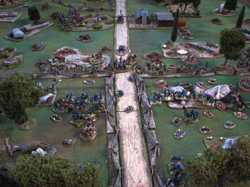 A rather bloody American Civil War game. Trevilian Station June 1864 by the Westbury Wargamers